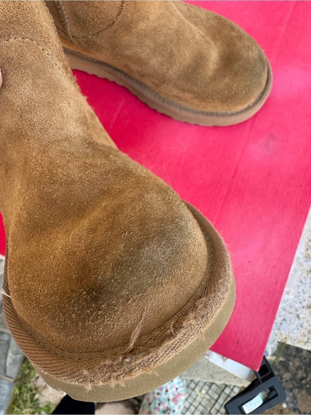 UGG Kids Chestnut Brown Suede Slip-On Boots